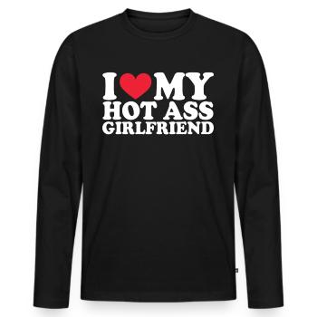 Girlfriend Girlfriend Relationship Couple Love Couple - Men's Premium Organic Long Sleeve Shirt - black - Front - Nico (187cm)