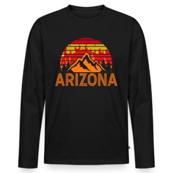 Arizona State Sedona Phoenix Grand Canyon AZ - Men's Premium Organic Long Sleeve Shirt - black - Front - Nico (187cm)