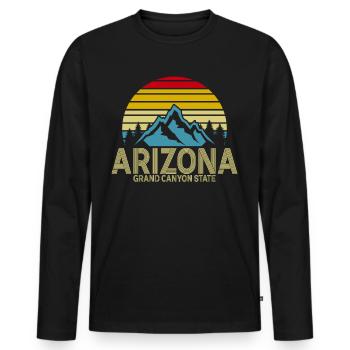 Arizona State Sedona Phoenix Grand Canyon AZ - Men's Premium Organic Long Sleeve Shirt - black - Front - Nico (187cm)