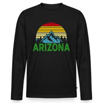 Arizona State Sedona Phoenix Grand Canyon AZ - Men's Premium Organic Long Sleeve Shirt - black - Front - Nico (187cm)