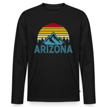 Arizona State Sedona Phoenix Grand Canyon AZ - Men's Premium Organic Long Sleeve Shirt - black - Front - Nico (187cm)