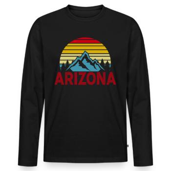 Arizona State Sedona Phoenix Grand Canyon AZ - Men's Premium Organic Long Sleeve Shirt - black - Front - Nico (187cm)