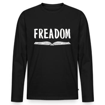 Buch Bücher Bibliothek Literatur Lesen Read Books - Männer Premium Bio Langarmshirt - Schwarz - Vorne - Nico (187cm)