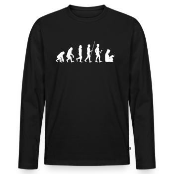 Livre Livres Bibliothèque Lecture Littérature Lire Livres - T-shirt manches longues Premium bio Homme - noir - Devant - Nico (187cm)