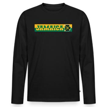 Jamaica Jamaica Rasta Raggea Rastafari Flag - Men's Premium Organic Long Sleeve Shirt - black - Front - Nico (187cm)