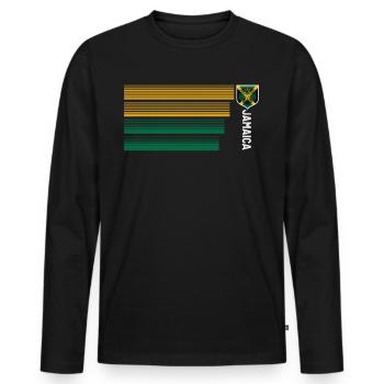 Jamaica Jamaica Rasta Raggea Rastafari Flag - Men's Premium Organic Long Sleeve Shirt - black - Front - Nico (187cm)
