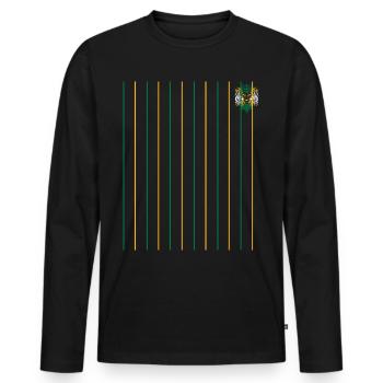 Jamaïque Jamaïque Rasta Raggea Drapeau Rastafari - T-shirt manches longues Premium bio Homme - noir - Devant - Nico (187cm)