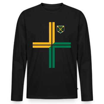 Jamaïque Jamaïque Rasta Raggea Drapeau Rastafari - T-shirt manches longues Premium bio Homme - noir - Devant - Nico (187cm)