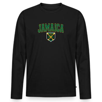 Jamaica Jamaica Rasta Raggea Rastafari Flag - Men's Premium Organic Long Sleeve Shirt - black - Front - Nico (187cm)