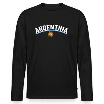 Argentine Cadeau Argentine Drapeau argentin - T-shirt manches longues Premium bio Homme - noir - Devant - Nico (187cm)