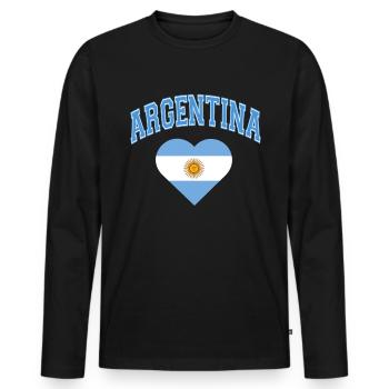 Argentine Cadeau Argentine Drapeau argentin - T-shirt manches longues Premium bio Homme - noir - Devant - Nico (187cm)