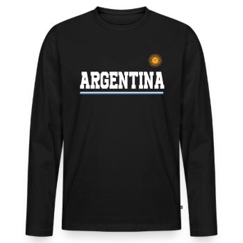 Argentine Cadeau Argentine Drapeau argentin - T-shirt manches longues Premium bio Homme - noir - Devant - Nico (187cm)
