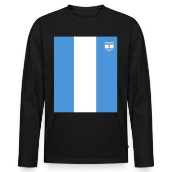 Argentine Cadeau Argentine Drapeau argentin - T-shirt manches longues Premium bio Homme - noir - Devant - Nico (187cm)