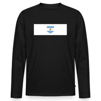 Argentine Cadeau Argentine Drapeau argentin - T-shirt manches longues Premium bio Homme - noir - Devant - Nico (187cm)