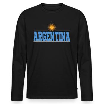 Argentine Cadeau Argentine Drapeau argentin - T-shirt manches longues Premium bio Homme - noir - Devant - Nico (187cm)
