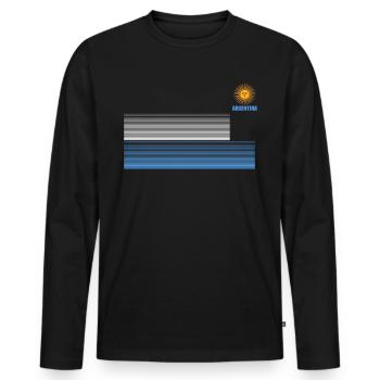 Argentine Cadeau Argentine Drapeau argentin - T-shirt manches longues Premium bio Homme - noir - Devant - Nico (187cm)