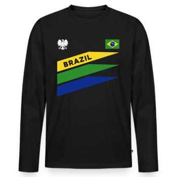 Brasilien Brazil shirt Brasilianer Rio de Janeirao - Männer Premium Bio Langarmshirt - Schwarz - Vorne - Nico (187cm)