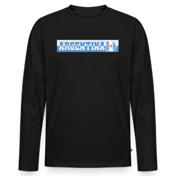 Argentine Cadeau Argentine Drapeau argentin - T-shirt manches longues Premium bio Homme - noir - Devant - Nico (187cm)