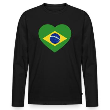 Brésil Brésil Maillot brésilien Rio de Janeiro - T-shirt manches longues Premium bio Homme - noir - Devant - Nico (187cm)