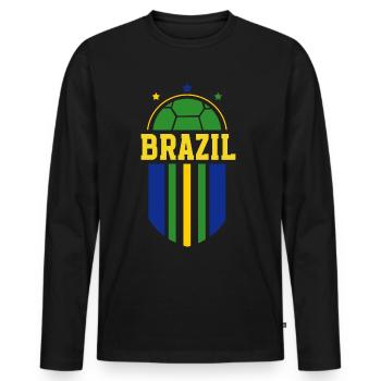 Brésil Brésil Maillot brésilien Rio de Janeiro - T-shirt manches longues Premium bio Homme - noir - Devant - Nico (187cm)