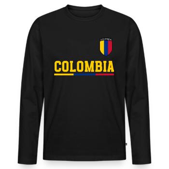 Kolumbien Colombia Medellin Urlaub Bogota Cali - Männer Premium Bio Langarmshirt - Schwarz - Vorne - Nico (187cm)