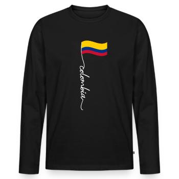 Colombie Colombie Medellín Vacances Bogota Cali - T-shirt manches longues Premium bio Homme - noir - Devant - Nico (187cm)