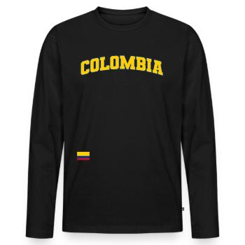 Kolumbien Colombia Medellin Urlaub Bogota Cali - Männer Premium Bio Langarmshirt - Schwarz - Vorne - Nico (187cm)