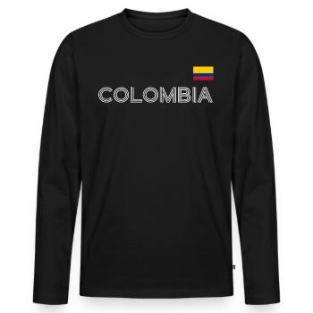 Colombie Colombie Medellín Vacances Bogota Cali - T-shirt manches longues Premium bio Homme - noir - Devant - Nico (187cm)