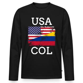 Colombie Colombie Medellín Vacances Bogota Cali - T-shirt manches longues Premium bio Homme - noir - Devant - Nico (187cm)