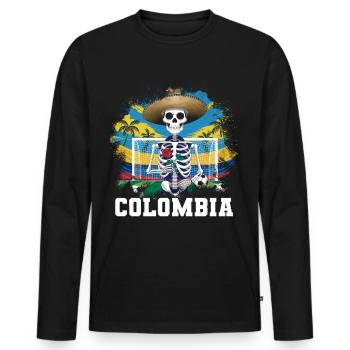 Colombia Colombia Medellin Holidays Bogota Cali - Men's Premium Organic Long Sleeve Shirt - black - Front - Nico (187cm)