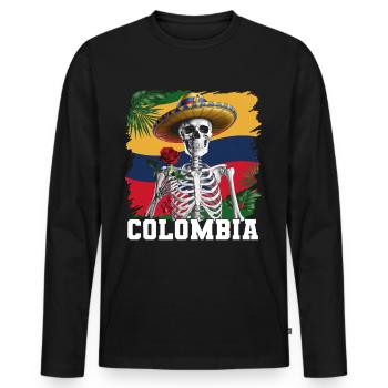 Colombia Colombia Medellin Holidays Bogota Cali - Men's Premium Organic Long Sleeve Shirt - black - Front - Nico (187cm)