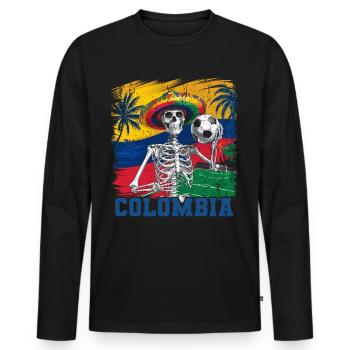 Kolumbien Colombia Medellin Urlaub Bogota Cali - Männer Premium Bio Langarmshirt - Schwarz - Vorne - Nico (187cm)