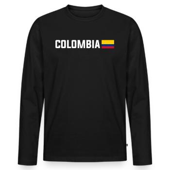 Kolumbien Colombia Medellin Urlaub Bogota Cali - Männer Premium Bio Langarmshirt - Schwarz - Vorne - Nico (187cm)
