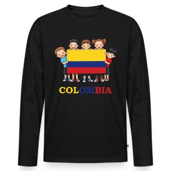 Colombie Colombie Medellín Vacances Bogota Cali - T-shirt manches longues Premium bio Homme - noir - Devant - Nico (187cm)