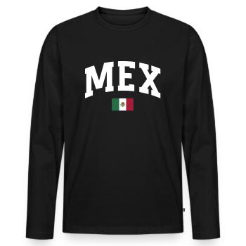 Mexique Mexique Cadeau mexicain Flag Football - T-shirt manches longues Premium bio Homme - noir - Devant - Nico (187cm)