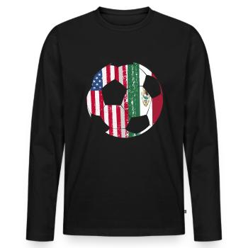 Mexique Mexique Cadeau mexicain Flag Football - T-shirt manches longues Premium bio Homme - noir - Devant - Nico (187cm)