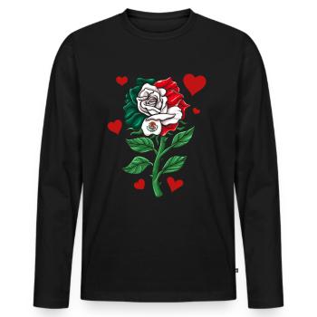 Mexique Mexique Cadeau mexicain Flag Football - T-shirt manches longues Premium bio Homme - noir - Devant - Nico (187cm)