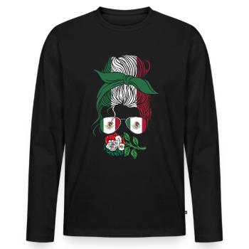 Mexique Mexique Cadeau mexicain Flag Football - T-shirt manches longues Premium bio Homme - noir - Devant - Nico (187cm)