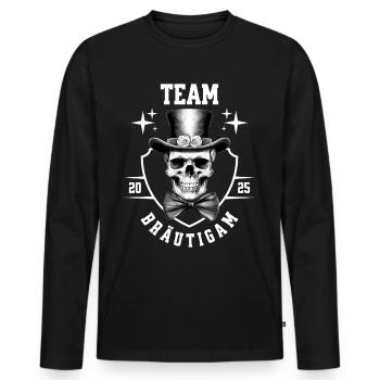 Bachelor Party Team Groom Skull Bachelor Party - Men's Premium Organic Long Sleeve Shirt - black - Front - Nico (187cm)