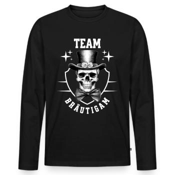 Bachelor Party Team Groom Skull Bachelor Party - Men's Premium Organic Long Sleeve Shirt - black - Front - Nico (187cm)