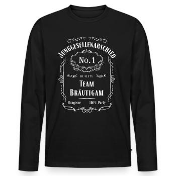 Junggesellenabschied T-Shirt - Team Bräutigam - Männer Premium Bio Langarmshirt - Schwarz - Vorne - Nico (187cm)