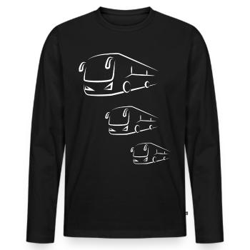 Bus bus bus autobus scolaire - T-shirt manches longues Premium bio Homme - noir - Devant - Nico (187cm)