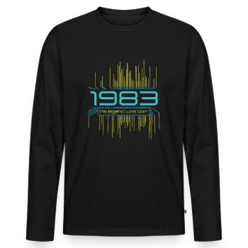 1983 Geburtstag Geschenkidee - Männer Premium Bio Langarmshirt - Schwarz - Vorne - Nico (187cm)