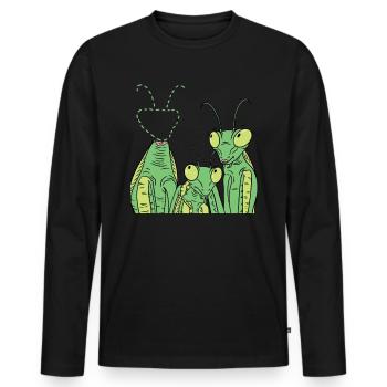 Mante religieuse Mante Mante - T-shirt manches longues Premium bio Homme - noir - Devant - Nico (187cm)