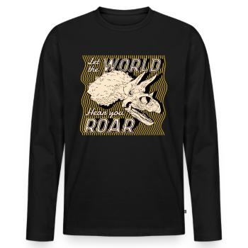 Paléontologie fossile Paléontologue Archéologie - T-shirt manches longues Premium bio Homme - noir - Devant - Nico (187cm)