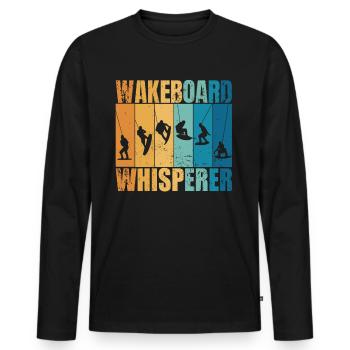 Wakeboard Whisperer Wakeboarding Wakeboarder - T-shirt manches longues Premium bio Homme - noir - Devant - Nico (187cm)