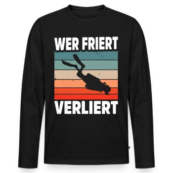 Tauchen Schorcheln Taucher Apnoe Scuba Tauchen - Männer Premium Bio Langarmshirt - Schwarz - Vorne - Nico (187cm)