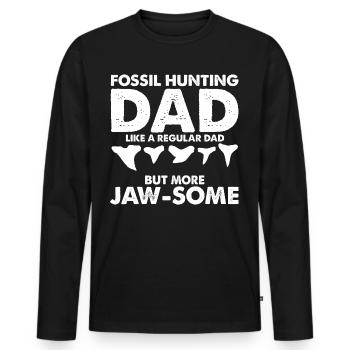 Fossil Archäologie Design Fossilien Fossiljäger - Männer Premium Bio Langarmshirt - Schwarz - Vorne - Nico (187cm)