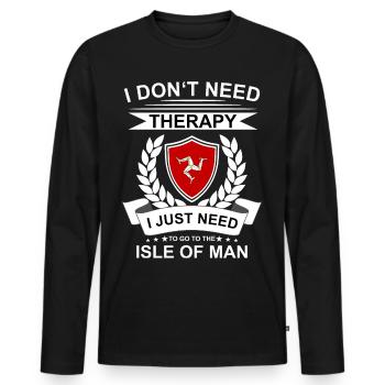 Île de Man Flagge Triskele Drapeau de l’île de Man - T-shirt manches longues Premium bio Homme - noir - Devant - Nico (187cm)