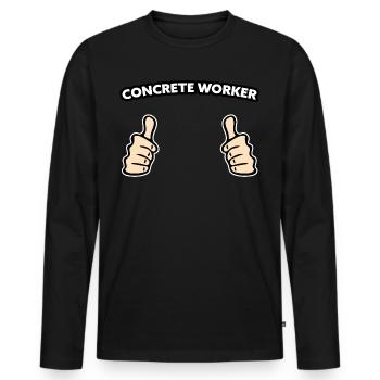 Betonarbeiter Bauarbeiter Geschenkidee - Männer Premium Bio Langarmshirt - Schwarz - Vorne - Nico (187cm)